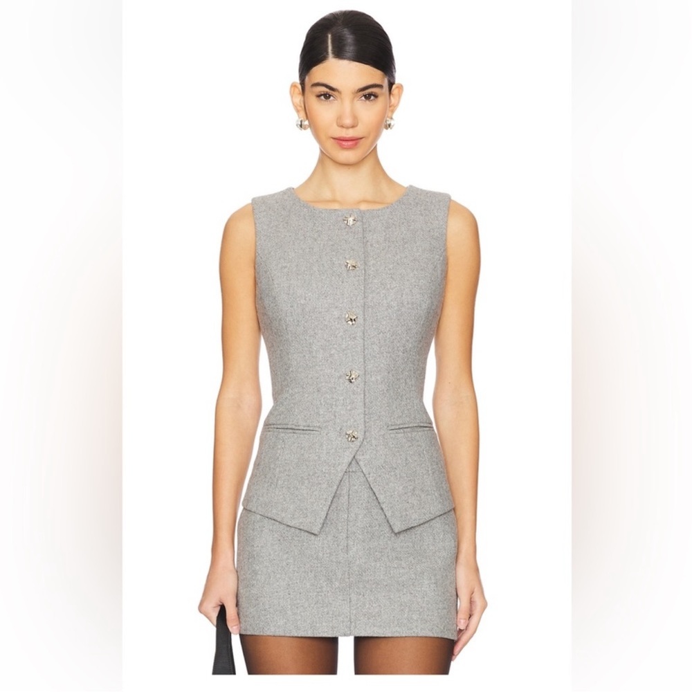 Line & Dot Gray Mini Skirt